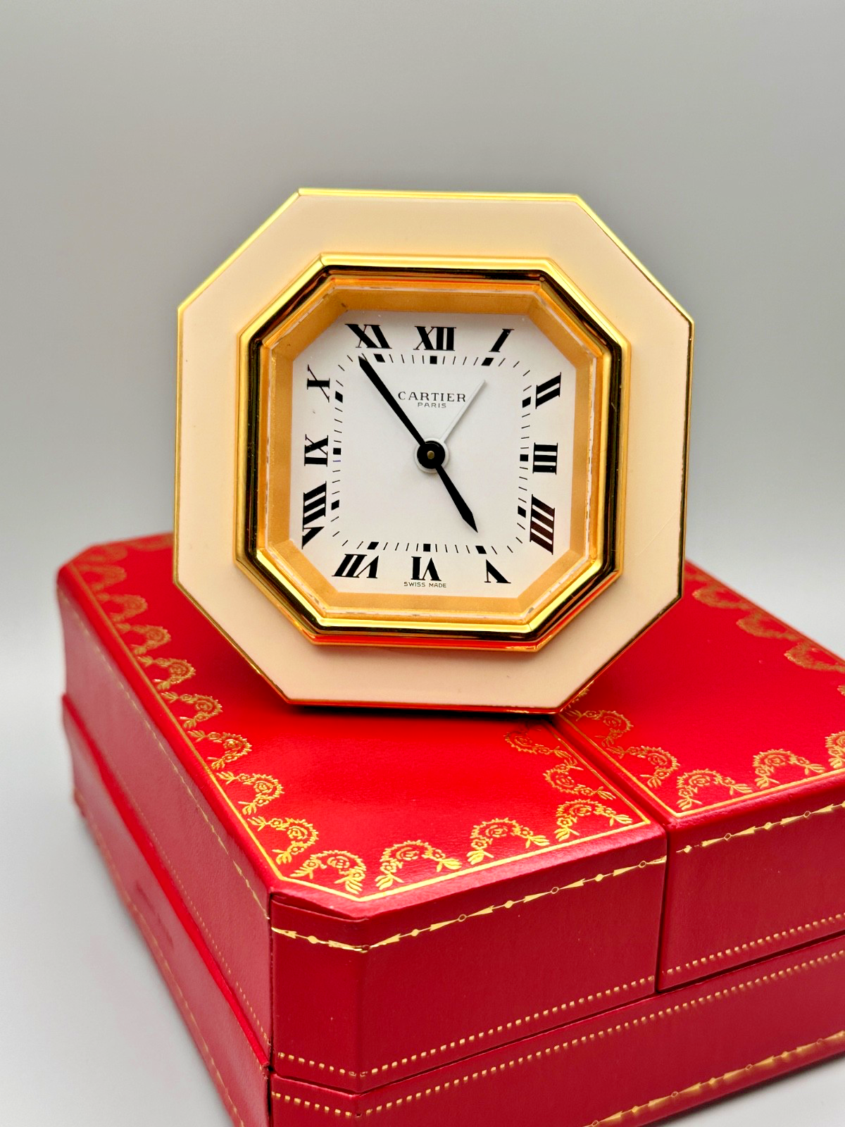 CARTIER Table Clock - vergoldet - TOP-Zustand