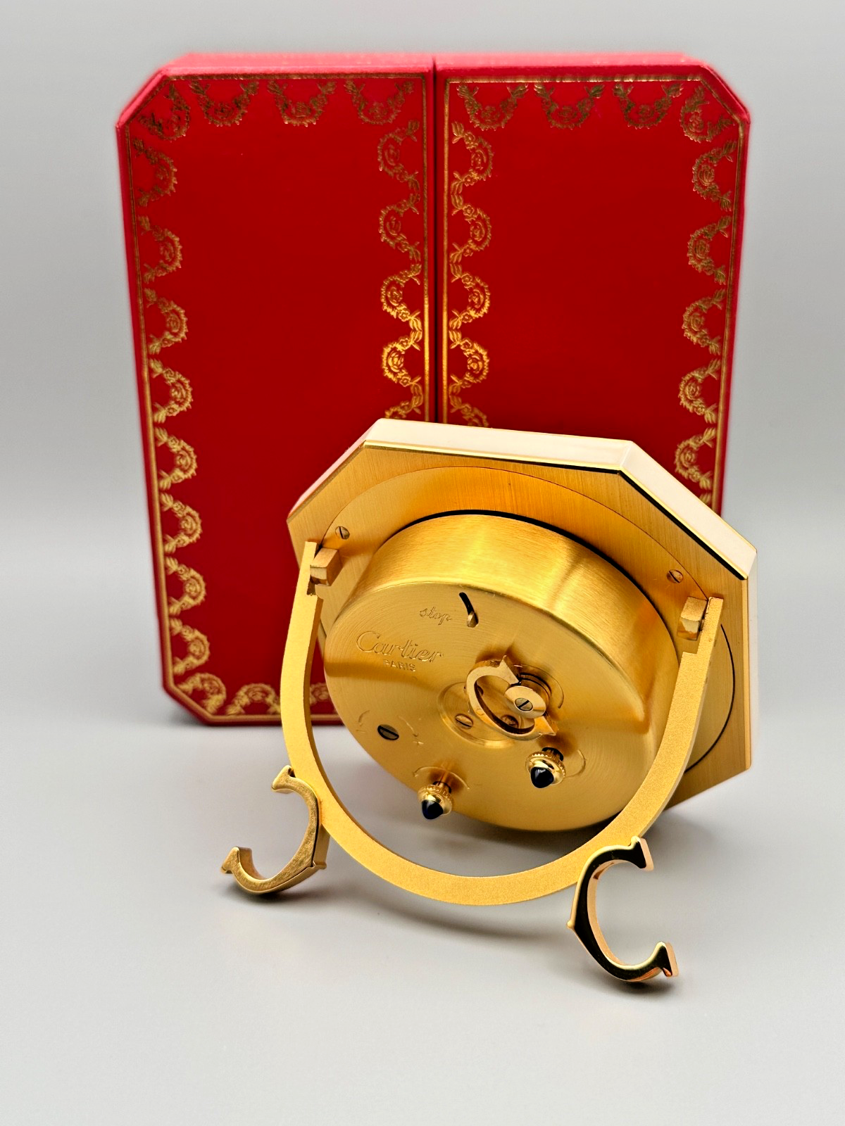 CARTIER Table Clock - vergoldet - TOP-Zustand